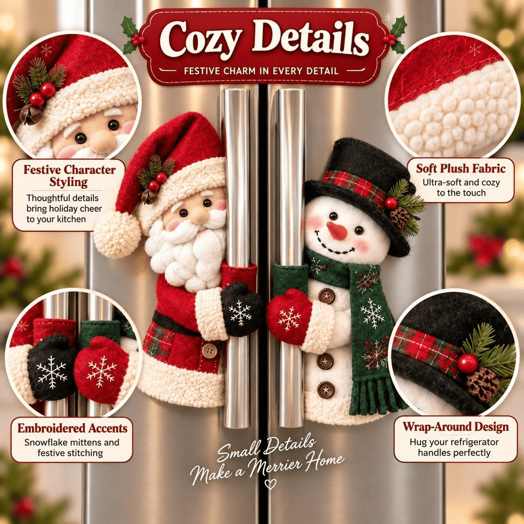 🎄Christmas Santa & Snowman Handle Huggers – Holiday Kitchen Decor