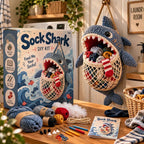 🧦😂 Sock Gobblers™– DIY Crochet Animal Sock Holder Kit | Funny Hanging Laundry Organizer & Creative Handmade Gift 🦈🐊
