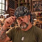 100% Handmade DD-214 Proud Veteran Camo Head Wrap Cap(𝗧𝗵𝗼𝗺𝗮𝘀 𝗠𝗶𝗹𝗹𝗲𝗿 𝐇𝐚𝐧𝐝𝐦𝐚𝐝𝐞®)