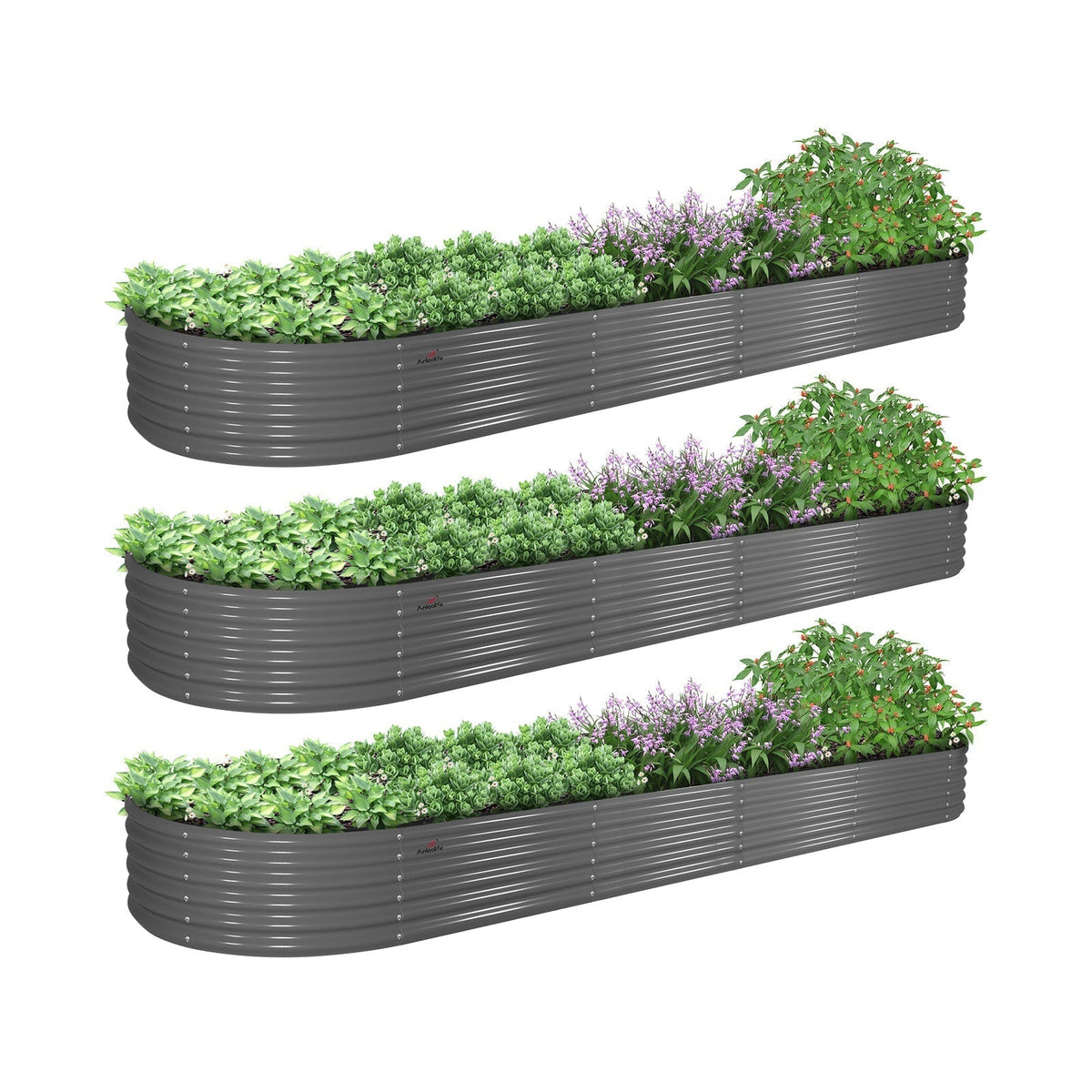 18" Tall 12x3 ft Rust-Resistant Raised Garden Bed