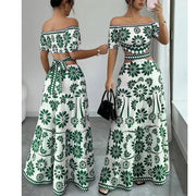 🌺 LIMITED-TIME 49% OFF! 💥 Women's Off-Shoulder Waist Cutout Daisy Printed Resort Dress – Flowy, Breezy, Tropical Chic ✨