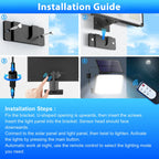 1pc-400LED Solar Wall Light with 5m Cable, Motion Sensor, 3 Modes, IP65 Waterproof Outdoor Light