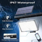 1个400LED太阳能壁灯，带5米电缆，运动传感器，3种模式，IP65防水户外灯