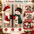 🎄Christmas Santa & Snowman Handle Huggers – Holiday Kitchen Decor