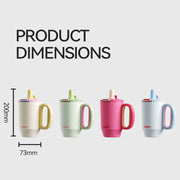 Insulated Coffee Mug | Leak-Proof Tumbler with Straw, Large Capacity & Cute Design for WomenOffice Drinkware Flasks Water Bottles Bottled Portable