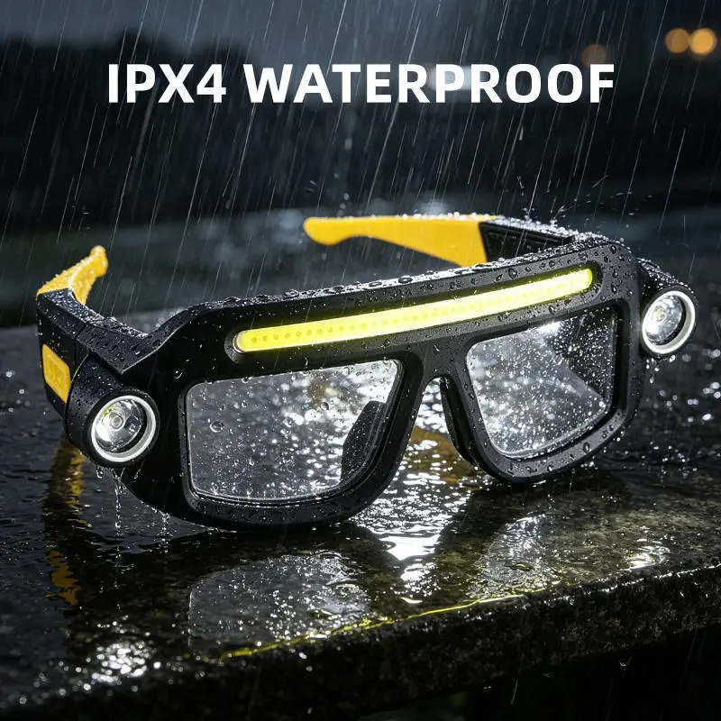 🔦 Rechargeable LED Headlamp Glasses – Hands-Free Lighting, Wave On/Off