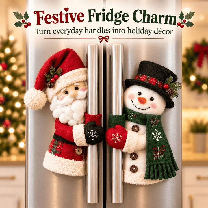 🎄Christmas Santa & Snowman Handle Huggers – Holiday Kitchen Decor