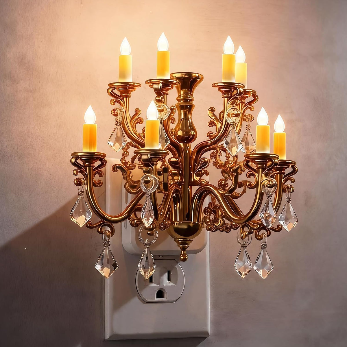 Night Lights Plug into Wall, Chandelier Night Light Dusk to Dawn