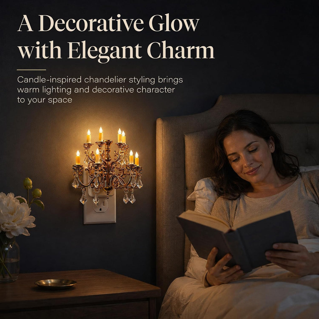 Night Lights Plug into Wall, Chandelier Night Light Dusk to Dawn