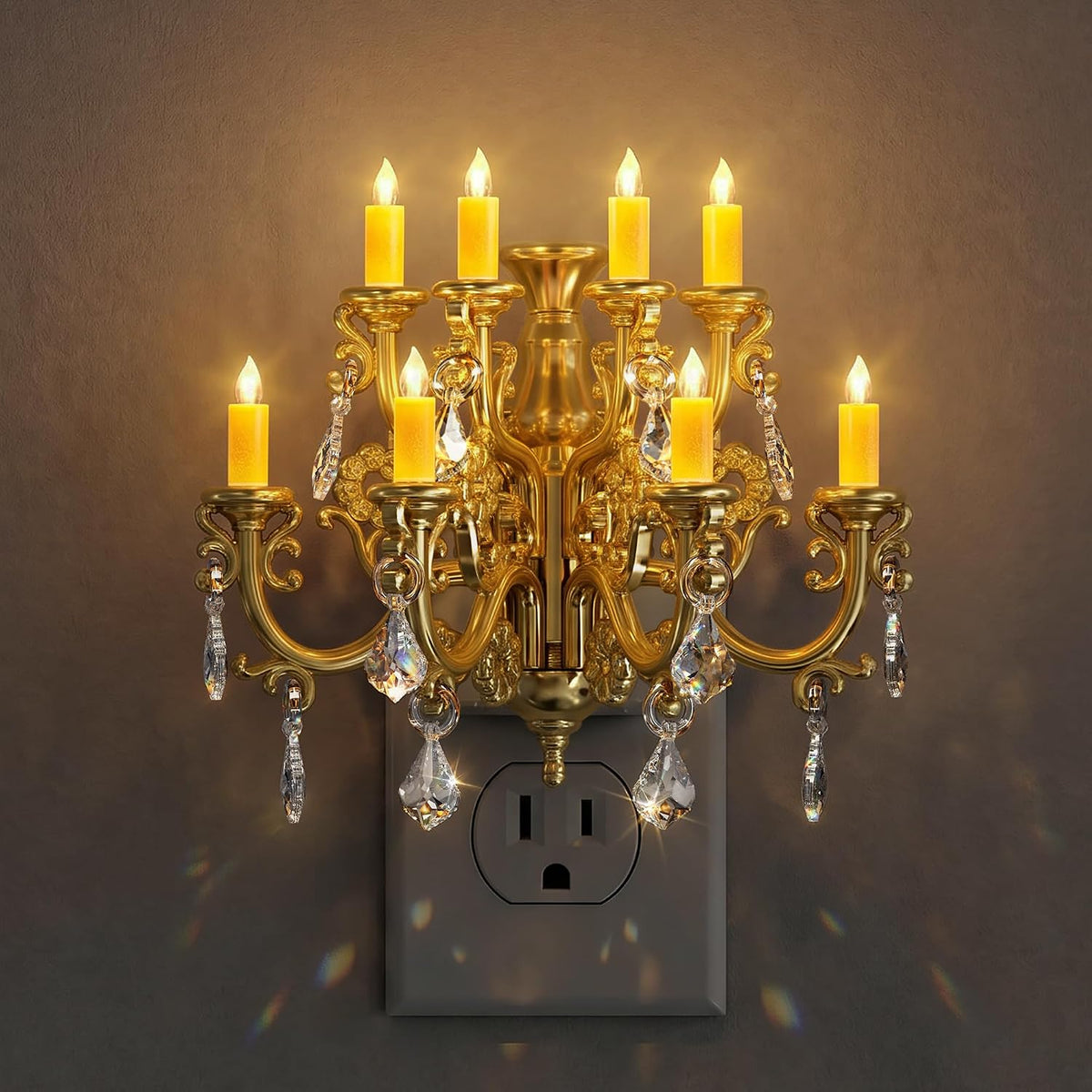 Night Lights Plug into Wall, Chandelier Night Light Dusk to Dawn