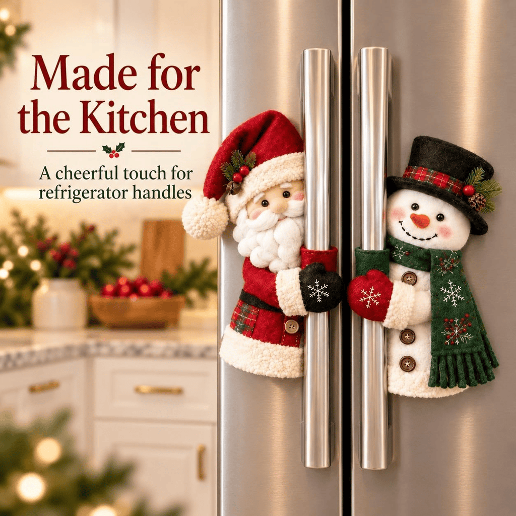 🎄Christmas Santa & Snowman Handle Huggers – Holiday Kitchen Decor