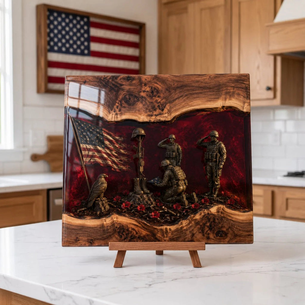 🎖️ Handcrafted Veteran Memorial Wooden Display Boards- Only 11 Left