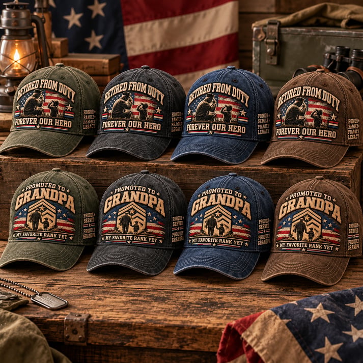 🇺🇸 Forever Our Hero – Veteran & Grandpa Tribute Cap | 2 Meaningful Designs