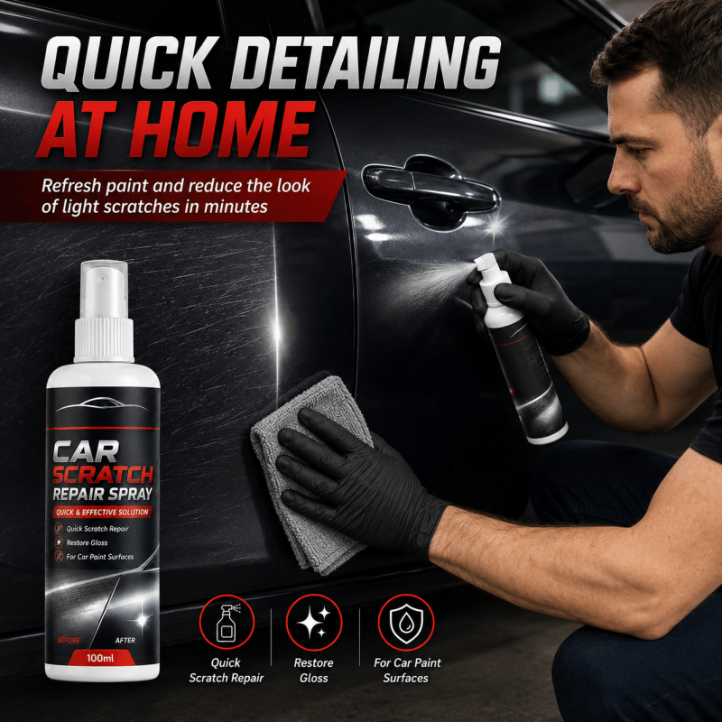 🚗 Universal Car Scratch Repair Spray – Erases light scratches, swirl marks & scuffs fast. 🛡️💨