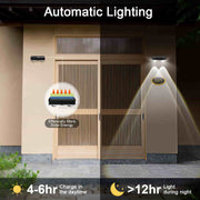 4 Pcs Dual-Head Solar Wall Lights with 9 Color Modes, IP65 Waterproof Outdoor Lights