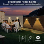 4 Pcs Dual-Head Solar Wall Lights with 9 Color Modes, IP65 Waterproof Outdoor Lights