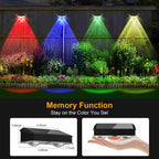 4 Pcs Dual-Head Solar Wall Lights with 9 Color Modes, IP65 Waterproof Outdoor Lights