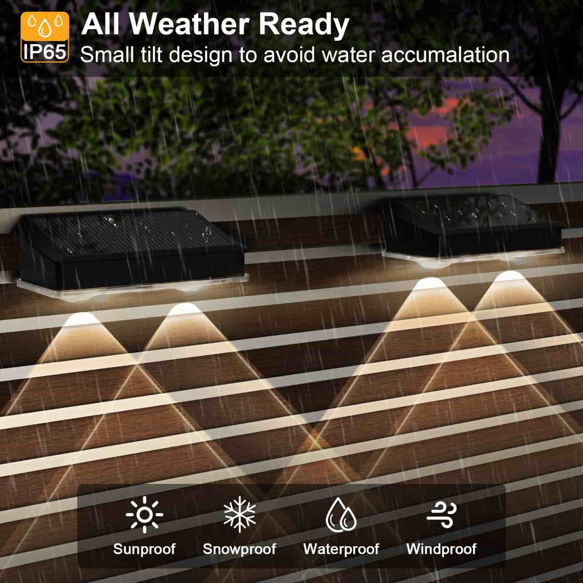 2 Pcs Dual-Head Solar Wall Lights with 9 Color Modes, IP65 Waterproof Outdoor Lights