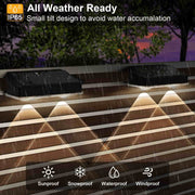 4 Pcs Dual-Head Solar Wall Lights with 9 Color Modes, IP65 Waterproof Outdoor Lights