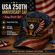 🎉Patriotic 4th of July ❤️ 🇺🇸 USA 250th Anniversary Patriotic Eagle Embroidered Cap