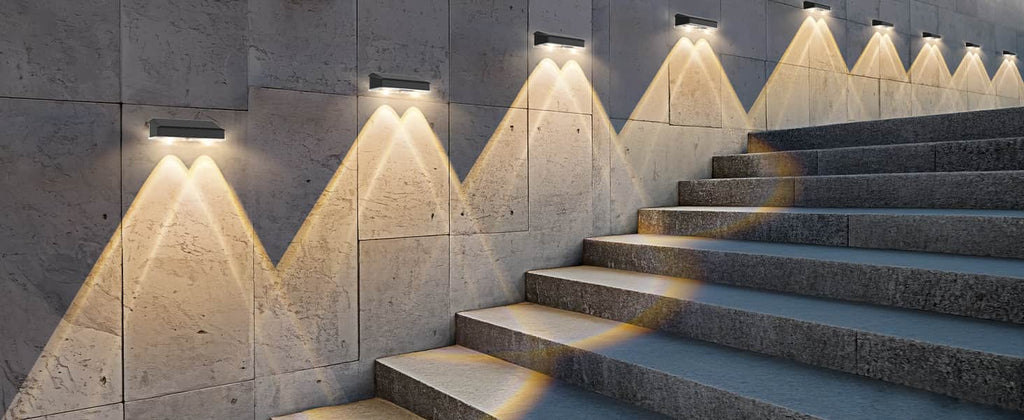 4 Pcs Dual-Head Solar Wall Lights with 9 Color Modes, IP65 Waterproof Outdoor Lights