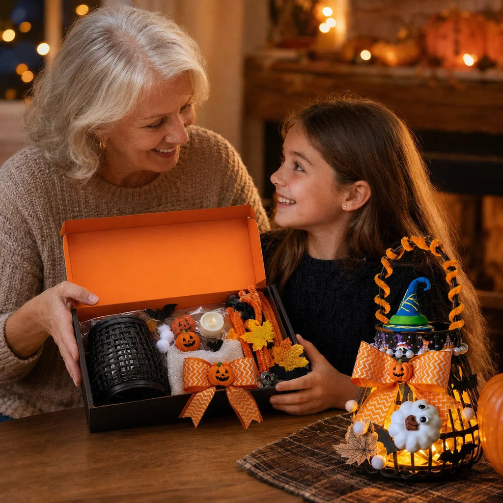 ⏰Last day Promotion 🔥-🎃 DIY Light-Up Halloween Trick-or-Treat Basket Kit for a Fun & Spooky Night ✨