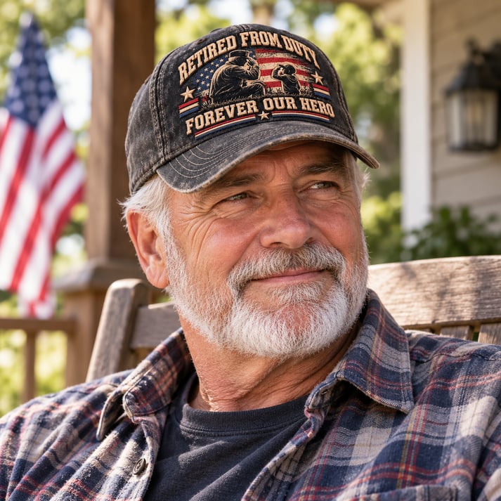 🇺🇸 Forever Our Hero – Veteran & Grandpa Tribute Cap | 2 Meaningful Designs