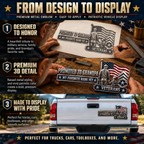 Veteran Grandpa 3D Patriotic Car Emblem – “Promoted to Grandpa, My Favorite Rank Yet”