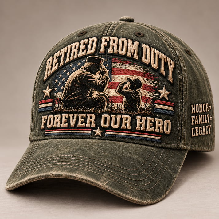 🇺🇸 Forever Our Hero – Veteran & Grandpa Tribute Cap | 2 Meaningful Designs