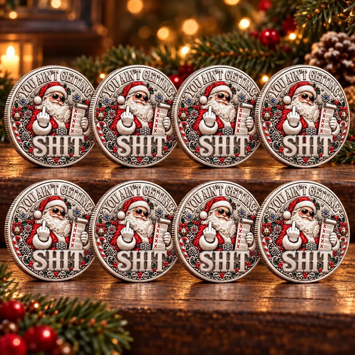 🎅🪙 Santa’s Last Gift – Solid Silver Adult Humor Christmas Collectible Coin