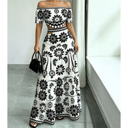 🌺 LIMITED-TIME 49% OFF! 💥 Women's Off-Shoulder Waist Cutout Daisy Printed Resort Dress – Flowy, Breezy, Tropical Chic ✨