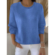 🍃Casual loose solid color round neck pullover