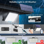 1pc-400LED Solar Wall Light with 5m Cable, Motion Sensor, 3 Modes, IP65 Waterproof Outdoor Light