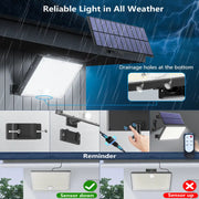 1个400LED太阳能壁灯，带5米电缆，运动传感器，3种模式，IP65防水户外灯