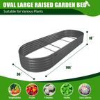 18" Tall 12x3 ft Rust-Resistant Raised Garden Bed