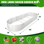 18" Tall 12x3 ft Galvanized Steel Raised Garden Bed