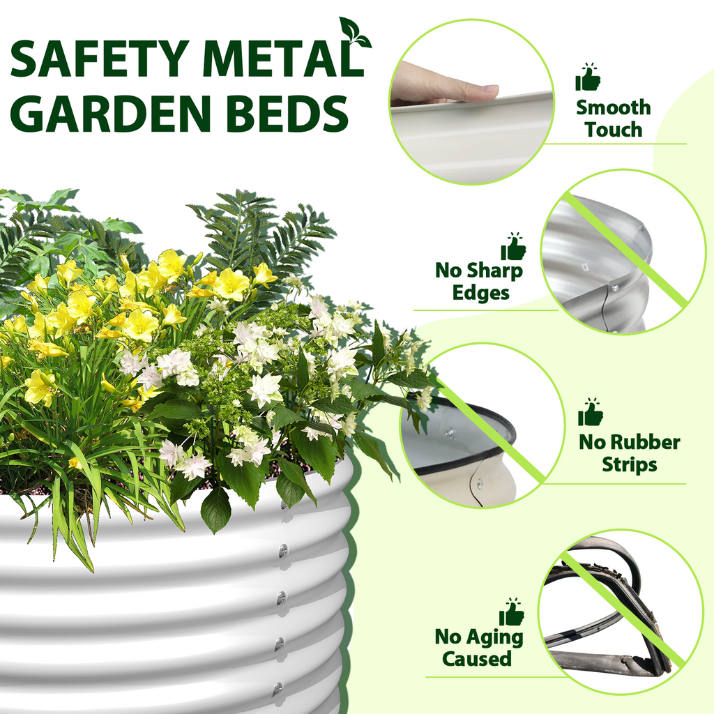 18" Tall 12x3 ft Galvanized Steel Raised Garden Bed