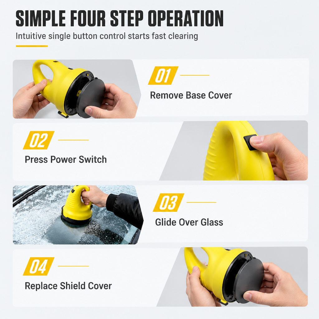 Electric Car Windshield Snow Scraper and Deicing Tool for Winter Snow and Removal