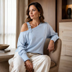 Women's Long Sleeve Asymmetric Off-Shoulder Top