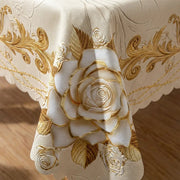 Water-Resistant Gold Rose Tablecloth