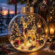 Lighted Christmas Diorama Globe Ornament